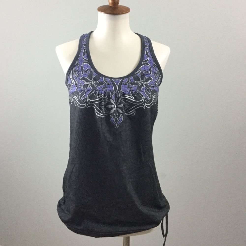 Athleta Gray and Purple Tinker Workout Tank